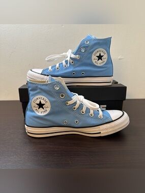 Converse Chuck Taylor All Star HI High Top Sneakers Light Blue, Size 7.5, New
